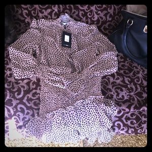 Cheetah Print Ruffled Mini Dress